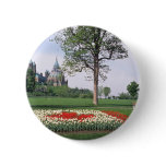Red Canadian flag with tulips, Major's Hill Park, buttons