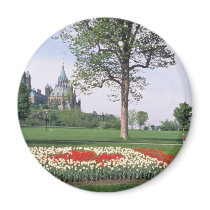 Red Canadian flag with tulips, Major's Hill Park, Refrigerator Magnets