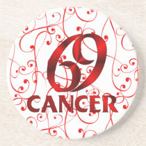 Red Cancer Horoscope Symbol coasters