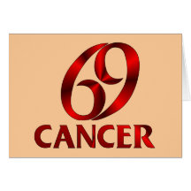 Red Cancer Horoscope Symbol Greeting Card