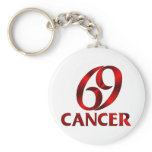 Red Cancer Horoscope Symbol Keychain