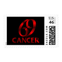 Red Cancer Horoscope Symbol Stamp