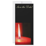 red candle save the date bookmarks personalized rack card