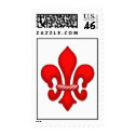 Red Candy Fleur de lis Postage Stamps stamp