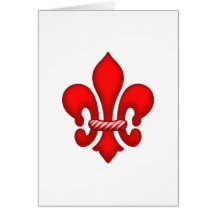Red Candy Holiday Fleur de lis Cards