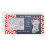Red Candy Stripe Photo Card