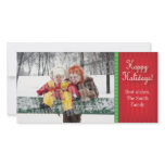 Red candy stripe custom photo card