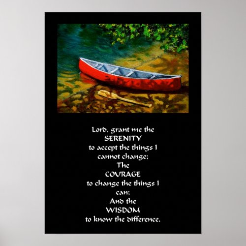 RED CANOE SERENITY PRAYER print