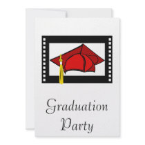 Red Cap Gold Tassel Custom Announcement