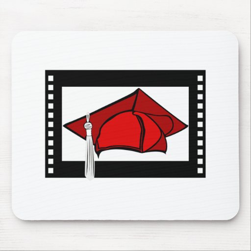 Red Cap Silver Tassel Mouse Pads