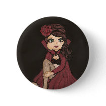 Red Cape Quantum Cutie Girl Button