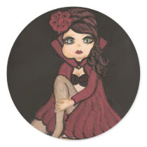Red Cape Quantum Cutie Girl Sticker