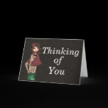 Red Caped Quantum Cutie is Thinking of You Greeting Cards
