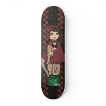 Red Caped Quantum Cutie Skateboard by Quantum_Art_Nerd Red Caped Quantum Cutie Skateboard