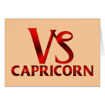 Red Capricorn Horoscope Symbol Card