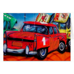 Red Car Wall Art Blank Card