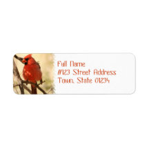 Red Cardinal  Address Labels