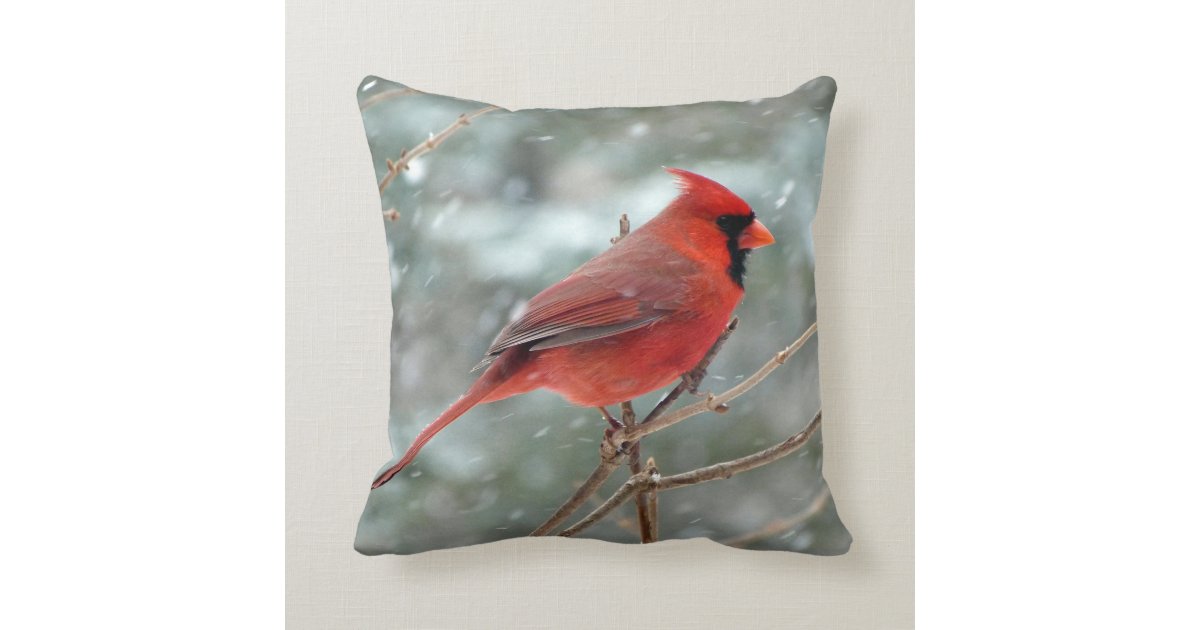 Red Cardinal Bird Home Decor Accent Throw Pillow Zazzle