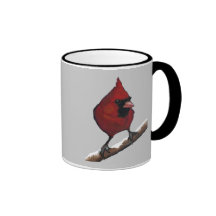 Red Cardinal: Bird: Oil Pastel Artwork Mug