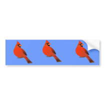 Red Cardinal Male Bird Bumper Sticker