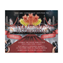 Red Carpet Birthday Invitation Personalized Flyer