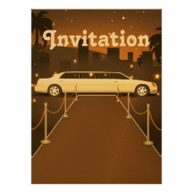 Red Carpet Celebrity Limo Classic Custom Invites