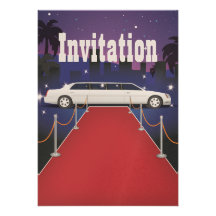 Red Carpet Celebrity Limo Custom Invites