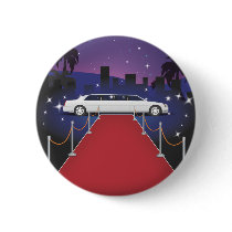 Red Carpet Celebrity Limo Pinback Button
