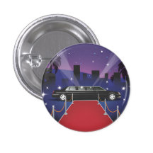 Red Carpet Celebrity Limo Pinback Button