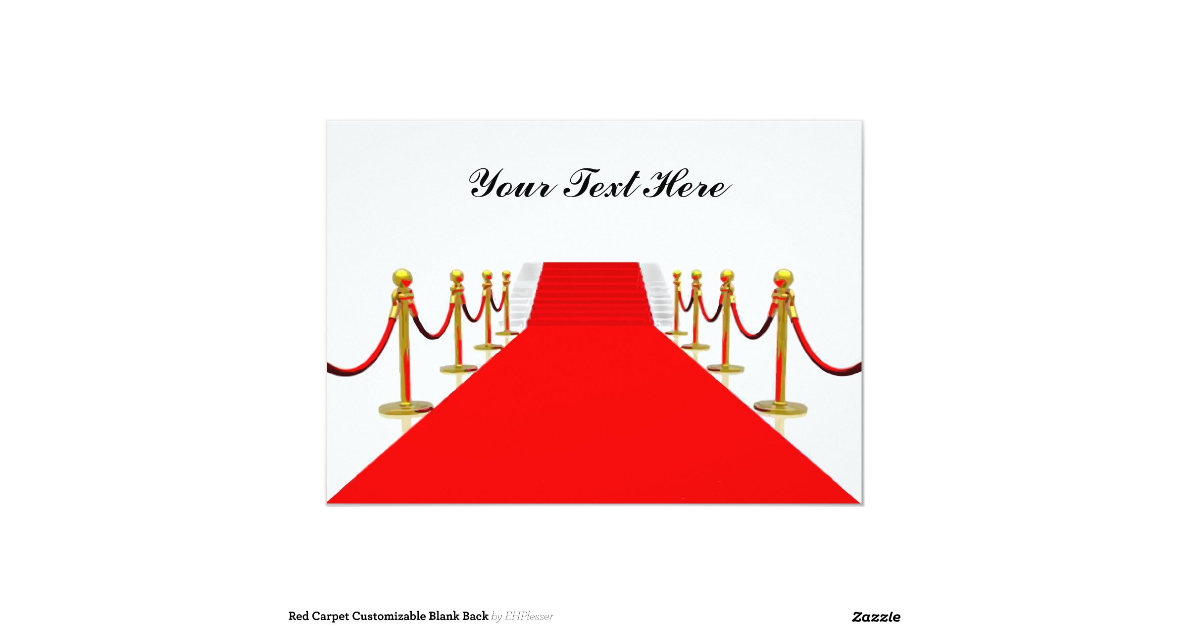 Red Carpet Customizable Blank Back 5x7 Paper Invitation Card Zazzle