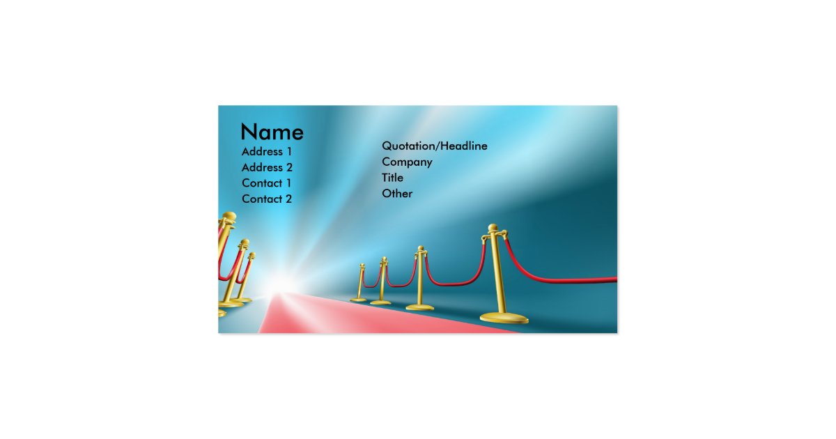 Red carpet entrance business card Zazzle