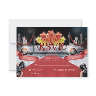 Red Carpet RSVP Card invitation