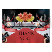 Red Carpet Thank You Note Card