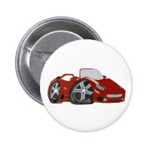 Red Cartoon Car Art Button