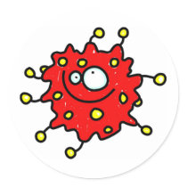 Red Cartoon Germ Sticker