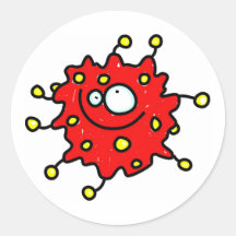 Red Cartoon Germ Sticker
