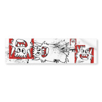 Red Cartoon Monster bumper stickers