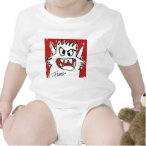Red Cartoon Monster Infant Creeper