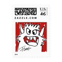 Red Cartoon Monster Stamps