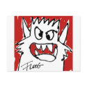 Red Cartoon Monster Postcard by monsterzoo Red Cartoon Monster Postcard