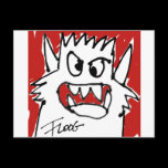 Red Cartoon Monster Postcard
