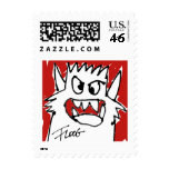 Red Cartoon Monster Stamps