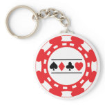Red Casino Chip Keychain