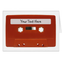 Red Cassette Tape Customizable Card