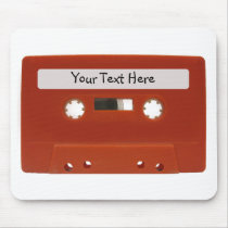 Red Cassette Tape Customizable Mousepad