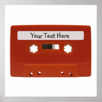 Red Cassette Tape Customizable Poster