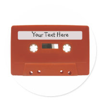 Red Cassette Tape Customizable Stickers