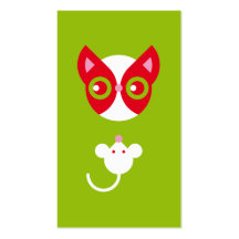 Red cat and white mouse business card