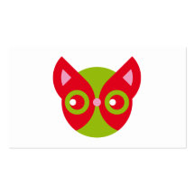 Red Cat bookmark Business Card Template