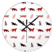 Red Cat pattern Wallclock